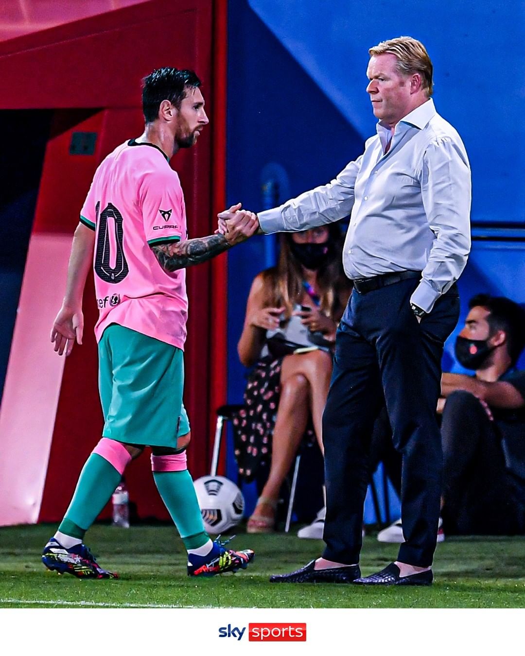 عکس جنجالی لیونل مسی و رونالد کومان در از بازی بارسا و خیرونا