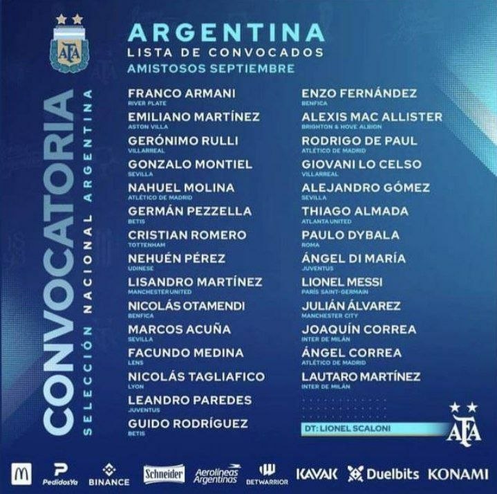 لیست اسامی بازیکنان تیم ملی آرژانتین در جام جهانی 2022 + شماره پیراهن